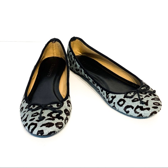 TALBOTS Leopard Bl/Gray Calf Hair Ballet Flat 6.5M - Picture 1 of 7
